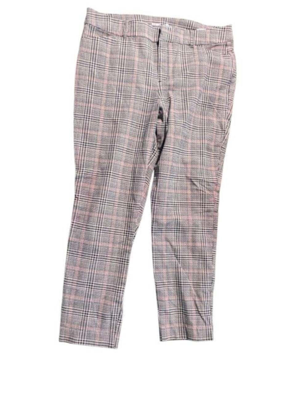Old Navy Women's Pink Plaid High Rise Pixie Ankle Pants